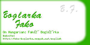 boglarka fako business card